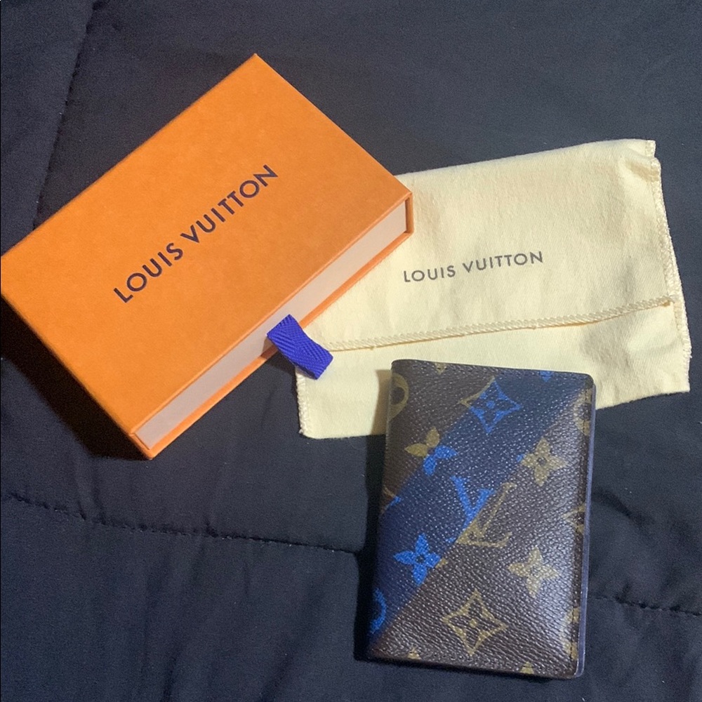 Louis Vuitton Blue and Brown Men's Wallet